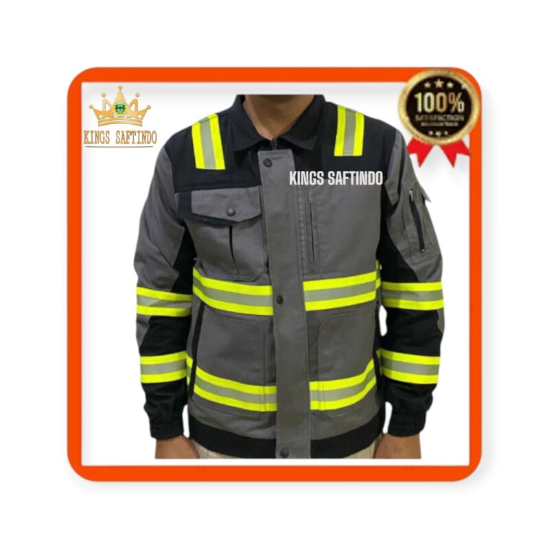 JAKET SAFETY CUSTOM BAHAN KATUN 100%