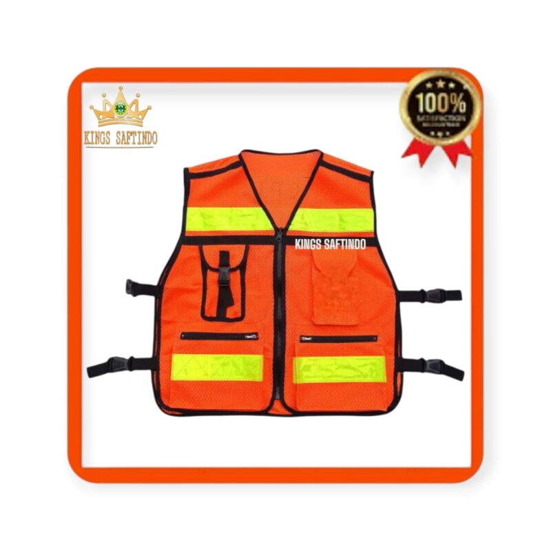 SAFETY VEST JALA ORANGE SCHOTLITE PVC K3 TERBARU
