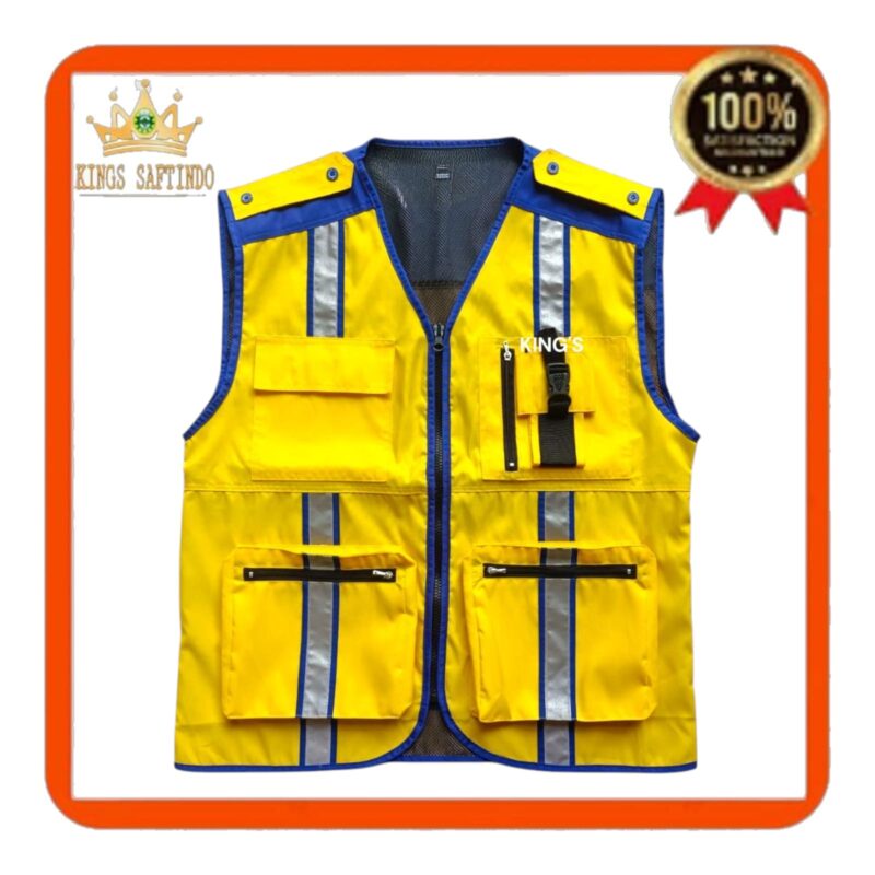 SAFETY VEST PUPR WARNA KUNING BIRU 3M TERBARU