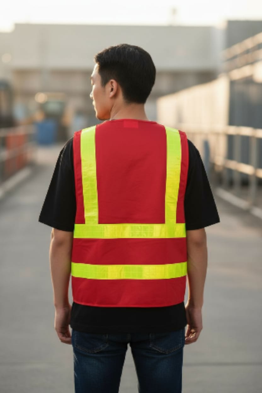 SAFETY VEST MERAH SCHOTLITE PVC TERBARU