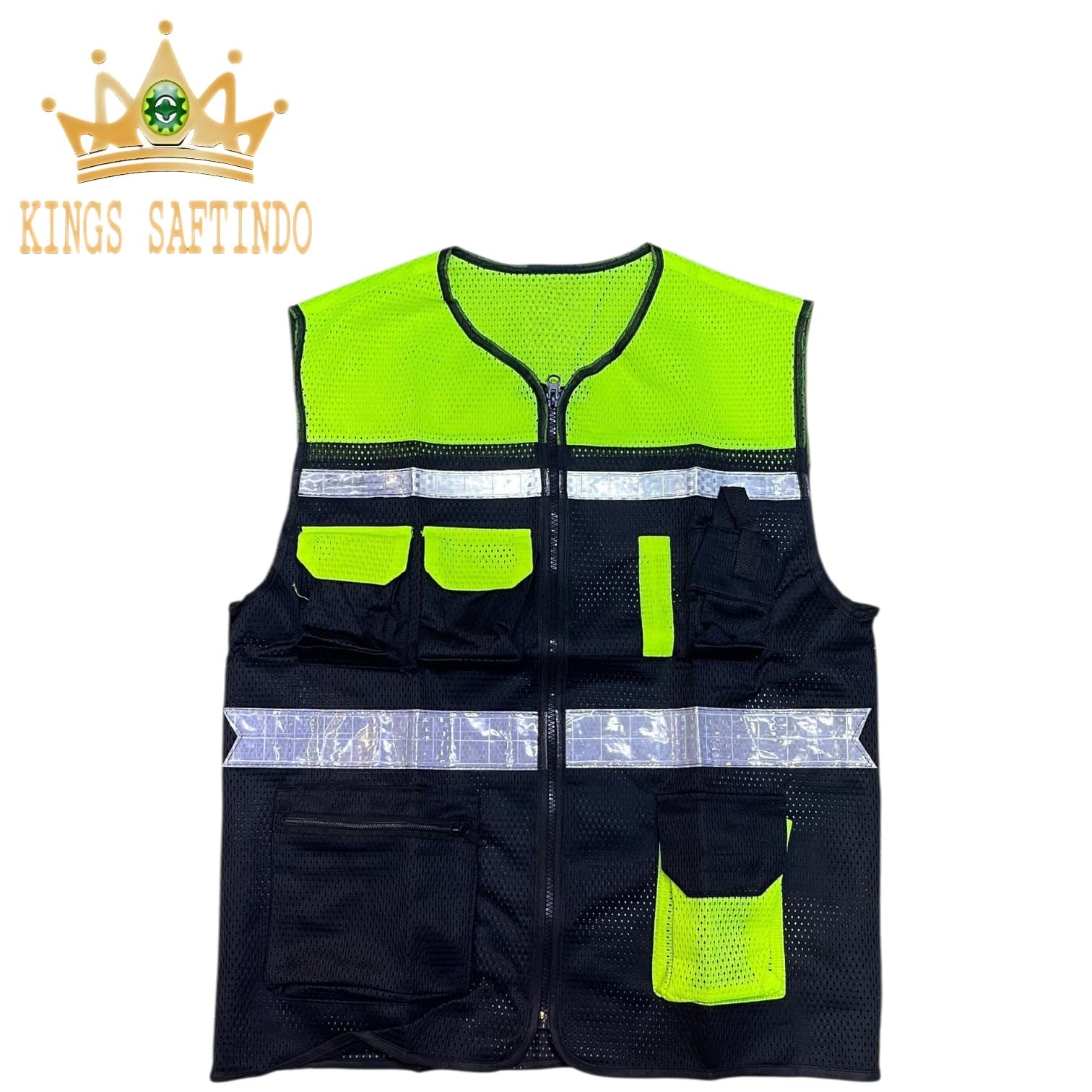 SAFETY VEST BAHAN JALA JARING 1 LAPIS ORI